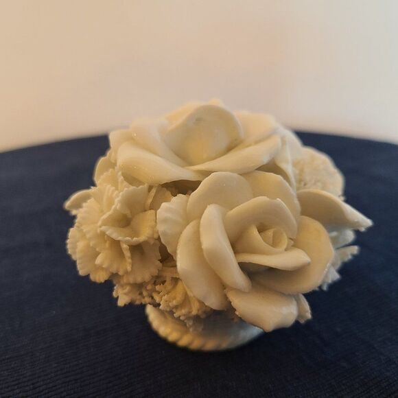 Vintage Japanese Ardalt Verithin Floral Arrangement Porcelain Flower Basket - Picture 5 of 15